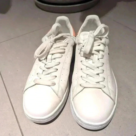 DSQUARED2 White & Pink Leather Lace Up Sneakers w Rubber Sole - size 39 like new - Picture 4 of 5